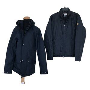 Fjallraven Visby Jacket Black Breathable 3 in 1 Jacket Mens Size Small Blue